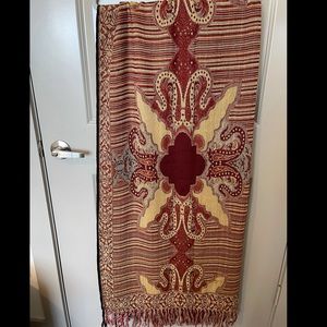 Beautiful Hand Embroidered with Bead Work Scarf/ Wrap / Stole